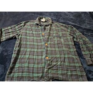 vintage 417 by Van Heusen plaid flannel button-up mens size  L cotton
